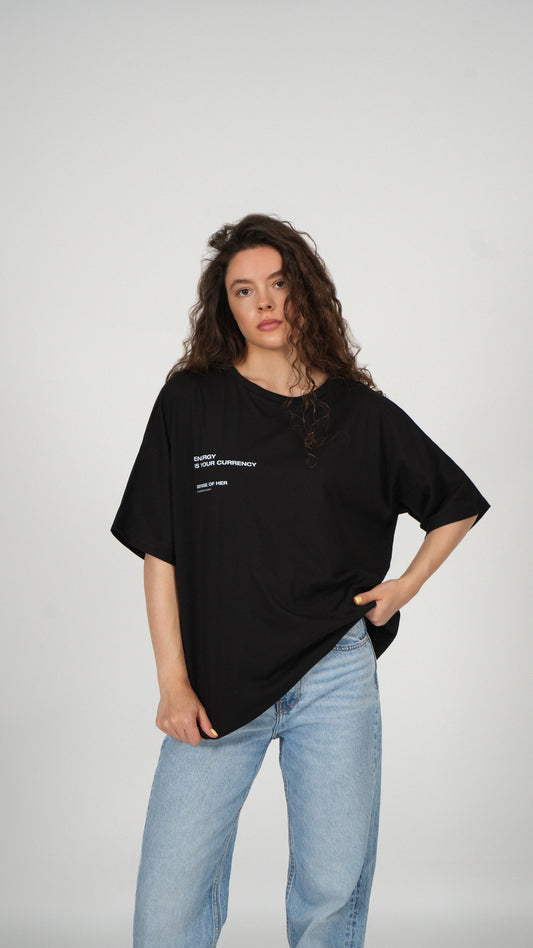 ‘Energy Is Currency’ SUMMER/AUTUMN’1 -  Black Oversized