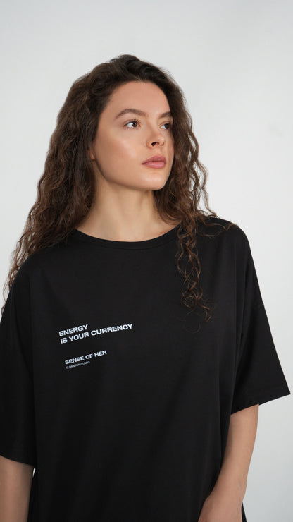 ‘Energy Is Currency’ SUMMER/AUTUMN’1 -  Black Oversized